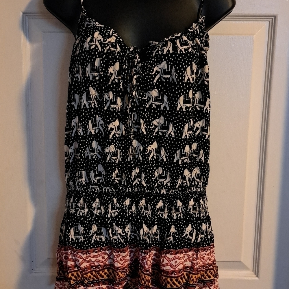 Forever 21 elephant print tank top size large A-53 5/$25